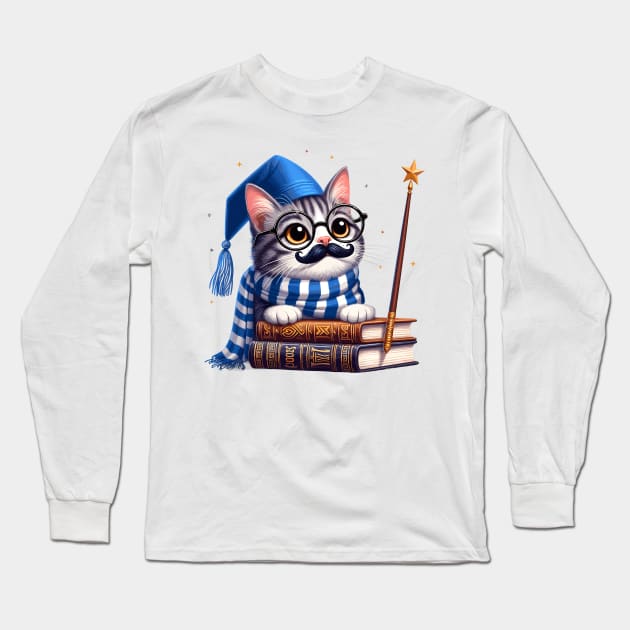 Nerdy Cat Long Sleeve T-Shirt by Graceful Designs